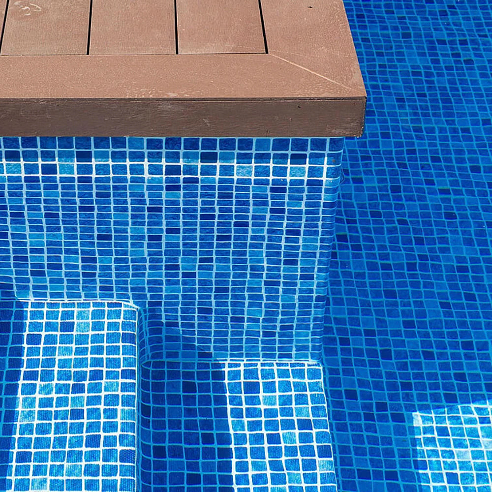 Liner Mosaik Blå 0,75 mm tjock med snap-in list