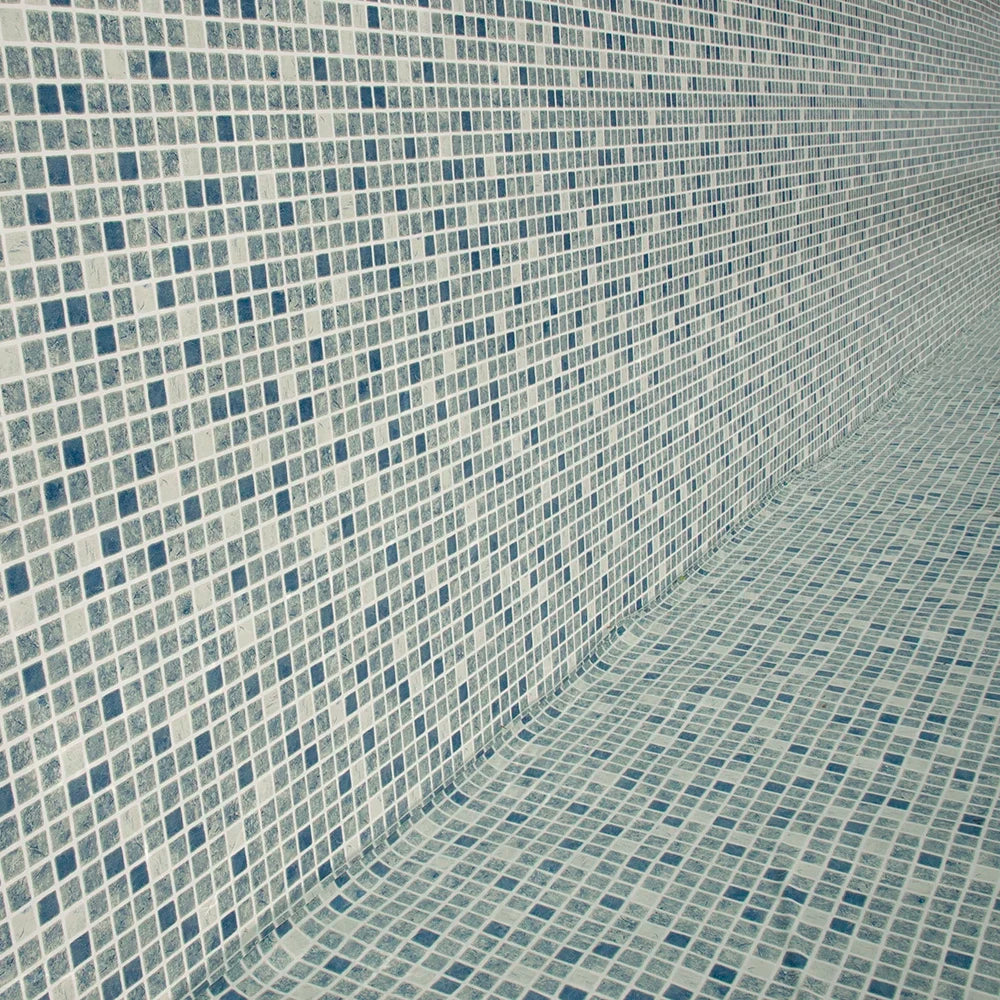 Liner Mosaik Grå/Blå 0,75 mm tjock med snap-in list