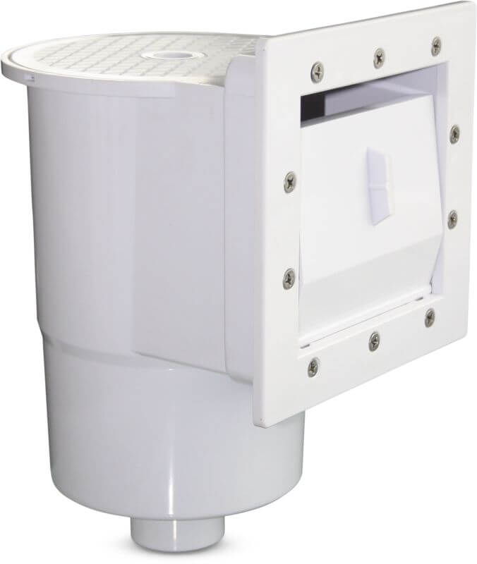 Flotide Skimmer ABS 1 1/2" invändig gänga vit rektangulär type Compact