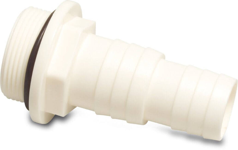 Slangstuss ABS 1 1/2" x 32-38 mm utvändig gänga x slangkoppling 10bar vit